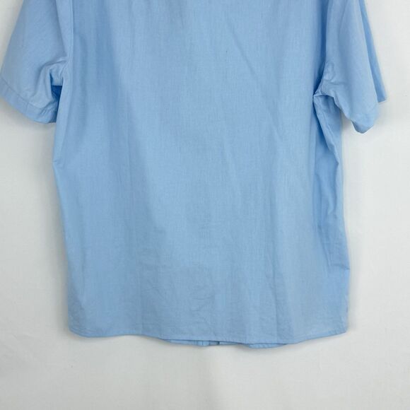 Men's Solid Light Blue Button-Down Short-Sleeve Shirt Medium NWOT - Picture 15 of 16
